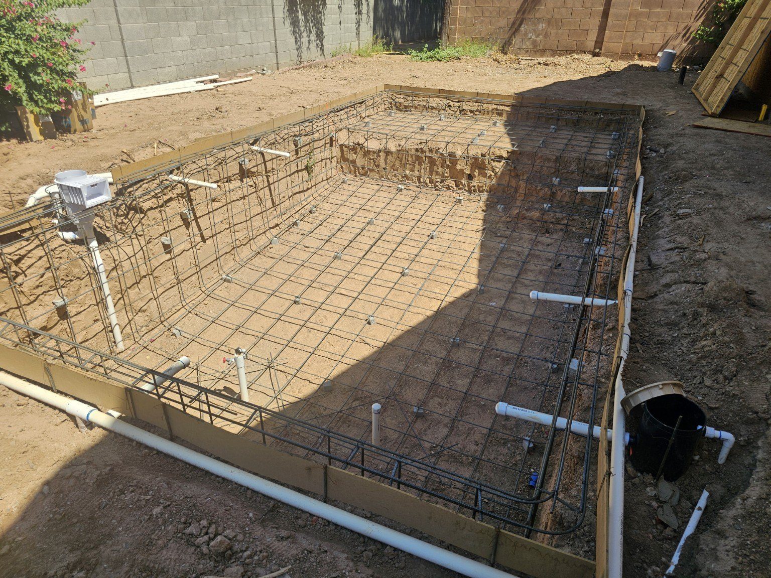 Pool steel and plumbing